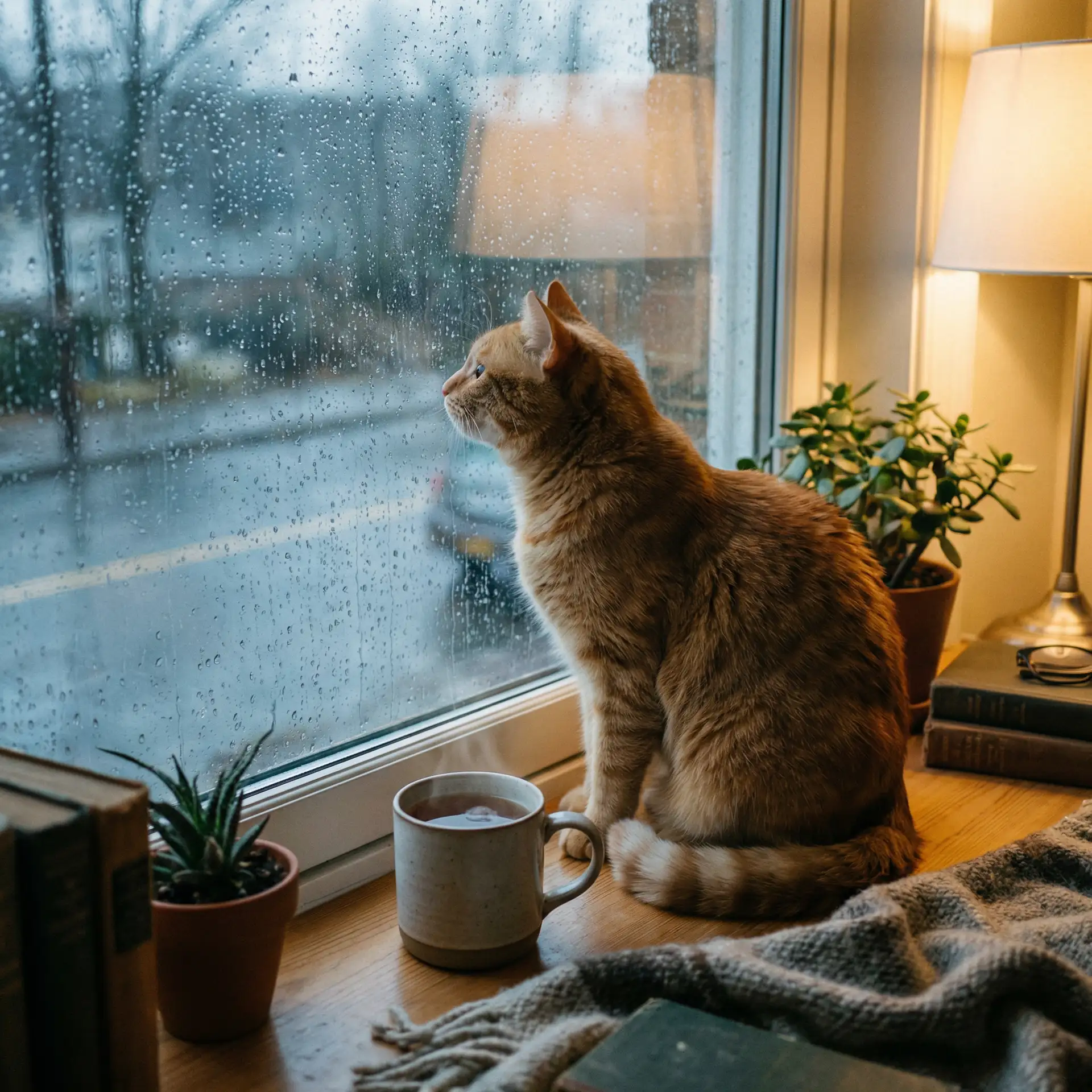 猫咪望着窗外的雨 - 游戏厅的游戏