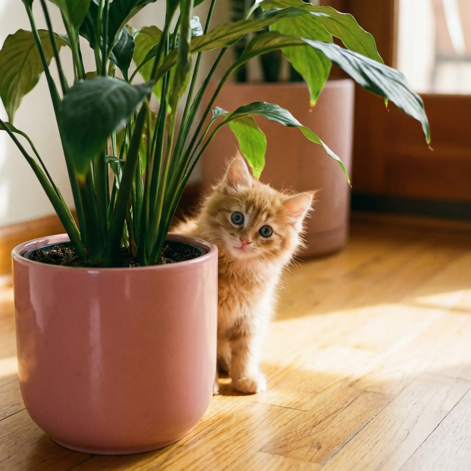 小猫从花盆后探头 - 游戏厅的游戏